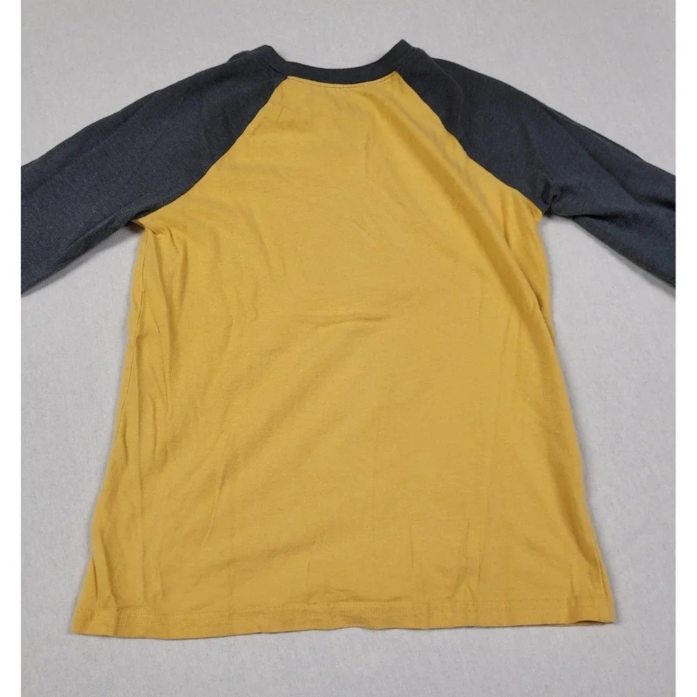 Jumping Beans Boys Long Sleeve Essential Baseball Tee Yellow Charcoal Size 8
